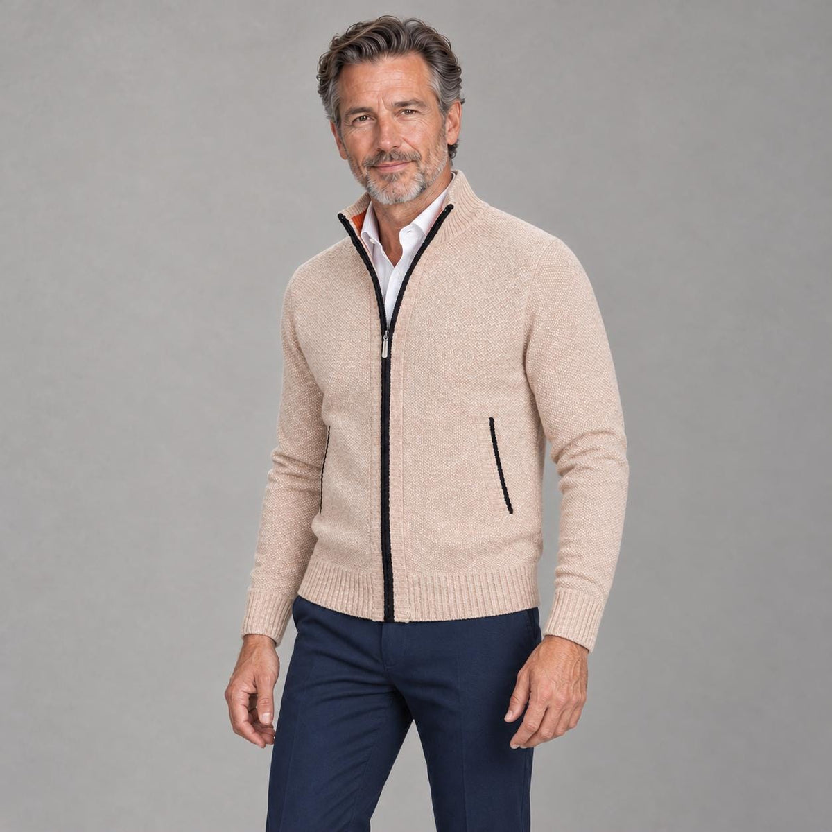 Garrett Beige Knit Cardigan — view 3